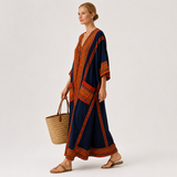 Kaftan Samira Blå Etnisk