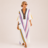 Kaftan Sara Hvid Multicolor