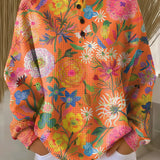 Freja™ - Pullover med farverigt blomstermønster