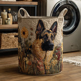 Vasketøjskurv med motiv af schæferhund