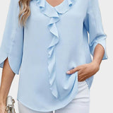 Helle | Bluse med flæser