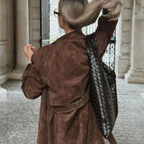Mille™ | Elegant ruskind trenchcoat