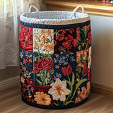 Vasketøjskurv med blomsterdesign