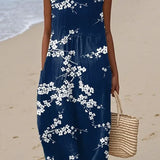Tess – Elegant Midi-Kjole med Blomsterprint