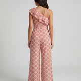 Jimena | Lang jumpsuit med geometrisk forårsmønster
