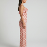 Jimena | Lang jumpsuit med geometrisk forårsmønster